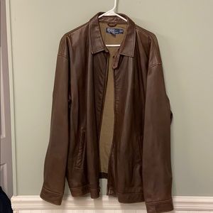 Polo Ralph Lauren Brown Leather Jacket Vintage XXL